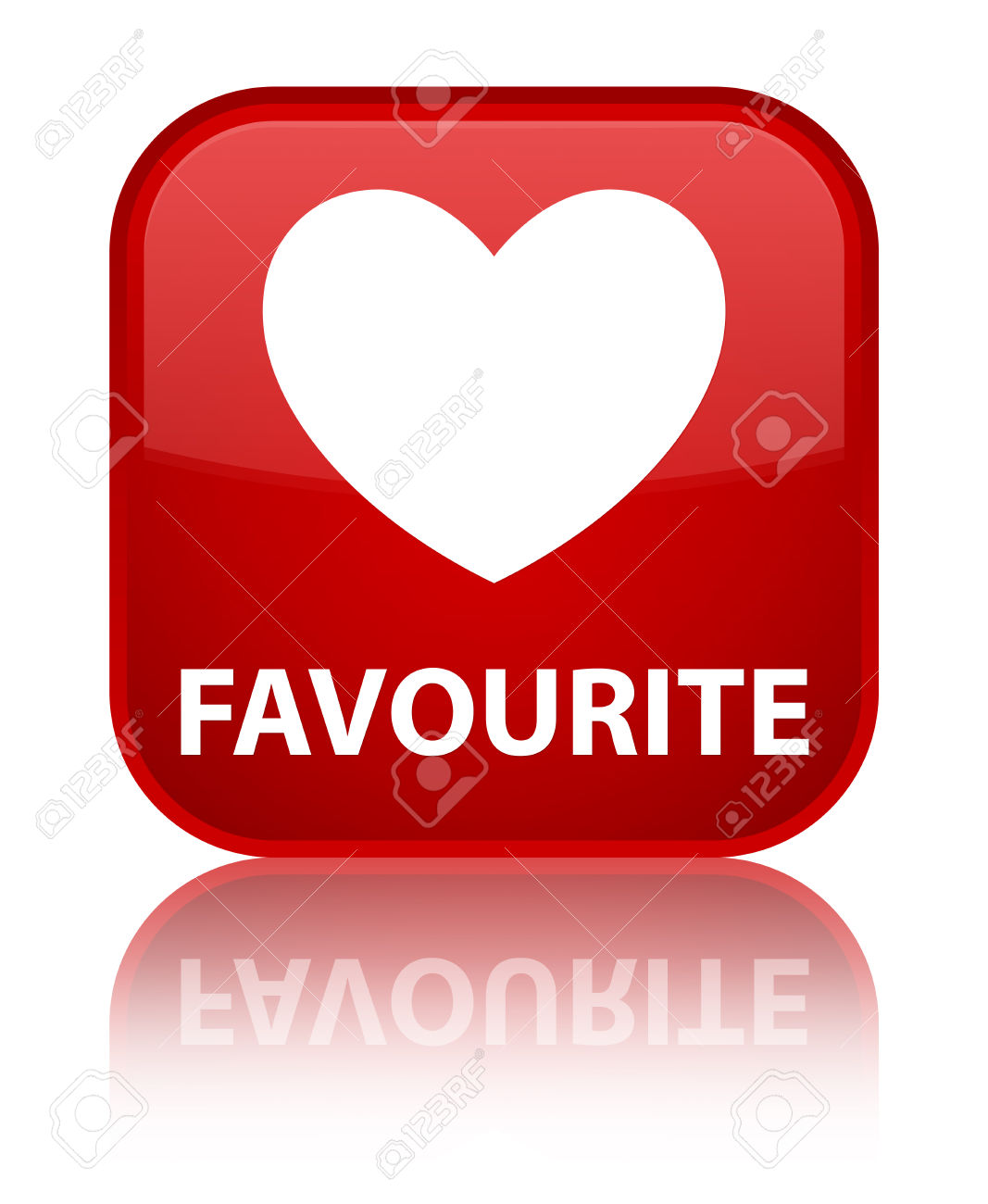 Favourite (heart icon) red square button
